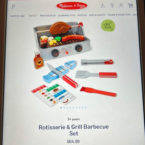 Melissa & Doug Toys Melissa Doug Rotisserie And Grill Bbq Set With Added Wood Food Items